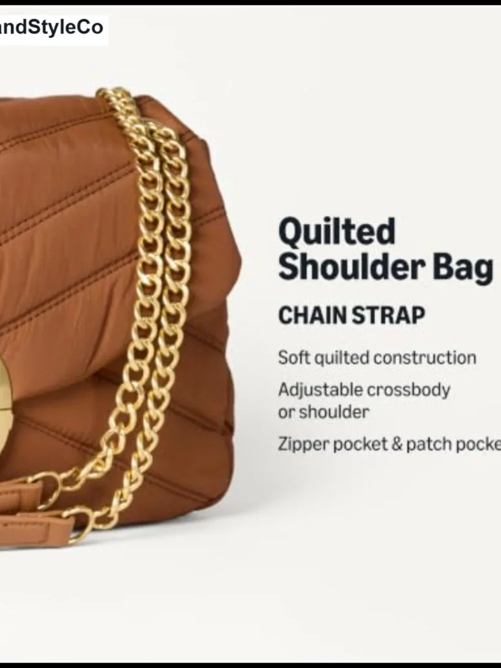 Soft Quilted Flap Bag with Adjustable Chain Strap
